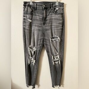 Distressed Gray Women's Jeans